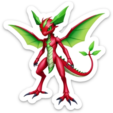  Cool Edgy Shiny Futuristic Ethereal Legendary Scizor-Digimon-Schyther-Flygon full body sticker