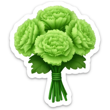 Bouquet of green carnations  sticker