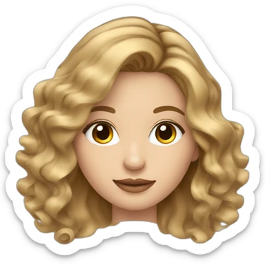 Mujer de cabello rubio tipo balayage creando contenido para redes sociales sticker