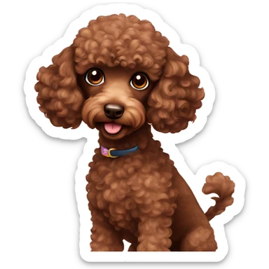 Miniature Brown Poodle sticker