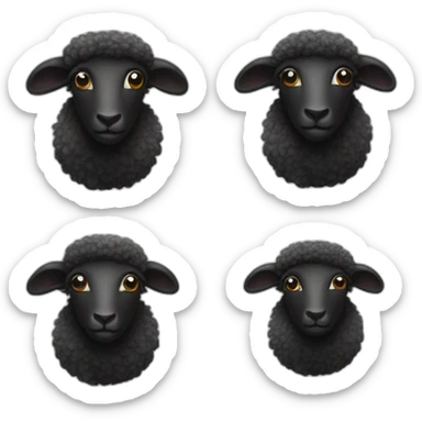 a black wooled sheep on all four that is a scientist sticker