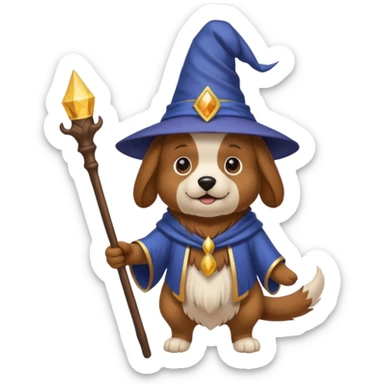 Dog wizard sticker