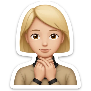 a bust of a person with both their hands around their neck sticker