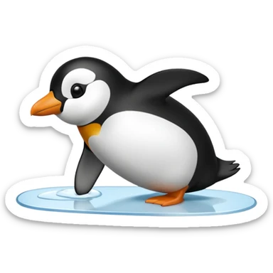 penguin sliding sticker