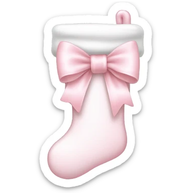 pale pink and white stocking with pale pink bow sticker