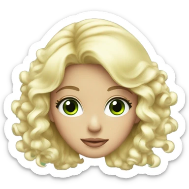 Cute Pink Christmas blonde with green eyes sticker