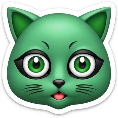 Gata con ojos verdes y negro sticker