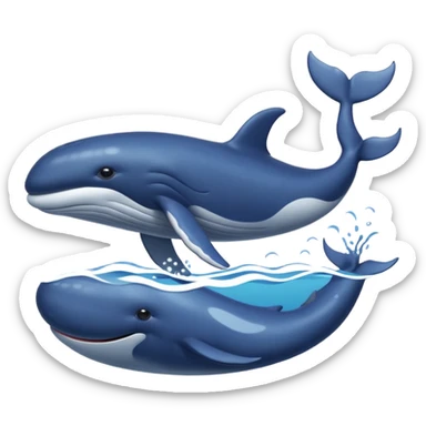 whale swimming in sea sticker