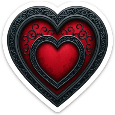 goth heart with a gothic arch sticker