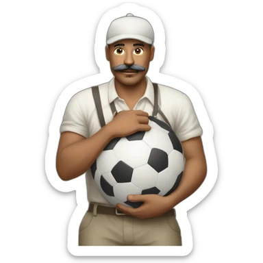  Expressively strenuously carrying heavy balls white Cuban Man with mustache sticker