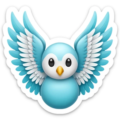 Number cyan 67 with white wings  sticker