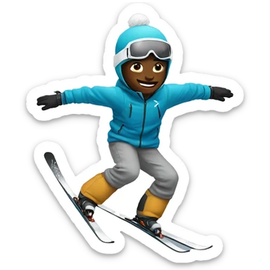 Skieur freestyle  sticker