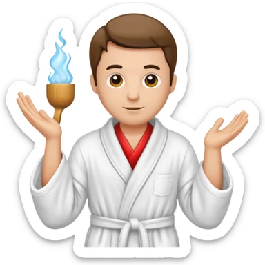 Create a man in bathrobe  sticker