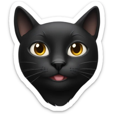 Black cat zoned out sticker