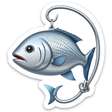 fish on a hook sticker
