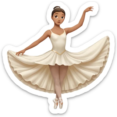A ballet dancer in a white costume, balancing on one toe with serene expression. sticker