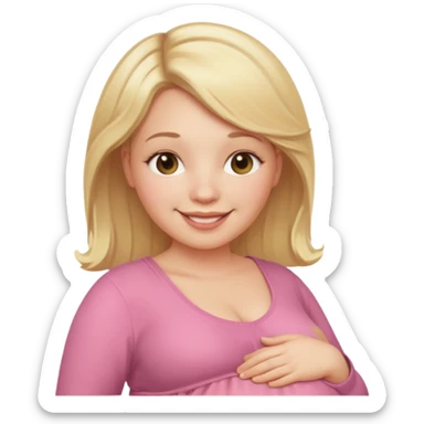 pregnant white woman with blonde hair sticker