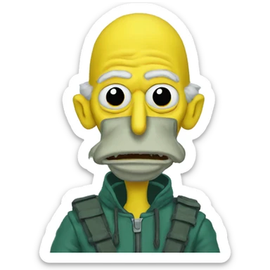 mr burns dressed as a trapper sticker