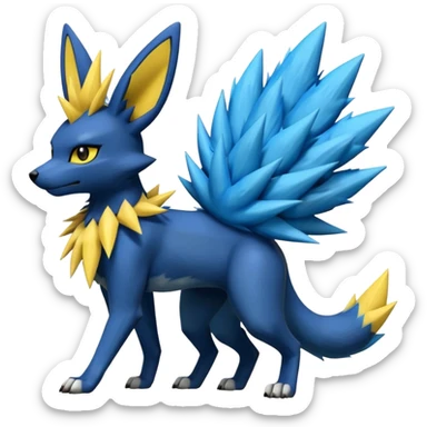 Lucario-Umbreon-Zeraora-Jolteon-Fakémon-hybrid-creature (full body)  sticker