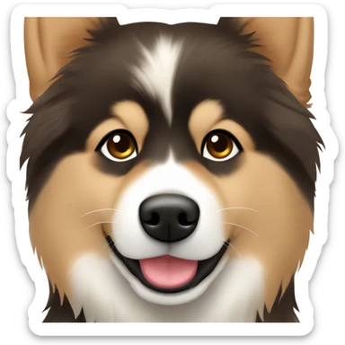 Finnish Lapphund brown. his nose is dark brown and black spotted sticker