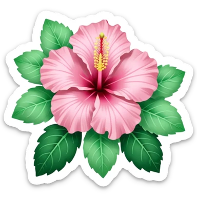 Hibiscus flower light mint and white sticker