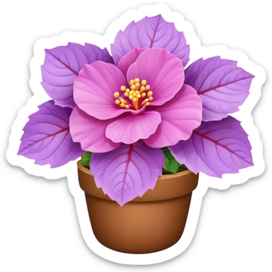 super realistic light purple begonia sticker