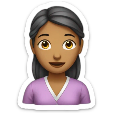 Une fille métisse qui fait ses devoirs sticker