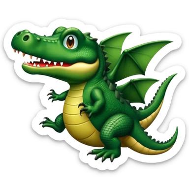 ￼ avión verde oscuro con cara de un cocodrilo sticker