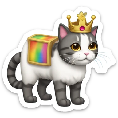 Nyan Cat King Full body  sticker