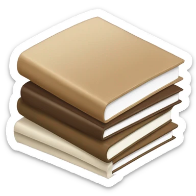 brown, white, beige stack of book sticker
