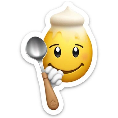 make an smiley emoji with a spoon that has baking powder in it emoji on his hand using a lighter on his other hand under the spoon  sticker