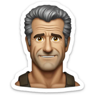 Mel Gibson portrait sticker