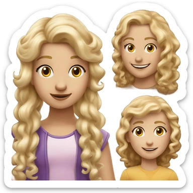 Ein Junge mit blonden locken und ein Mädchen mit blonden Haaren im Phantasialand küssen sich sticker