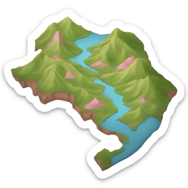 Pink geography map sticker
