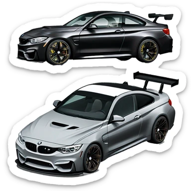 Bmw m4 full carbon with spoiler and drifting sticker
