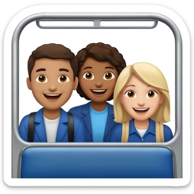 Three people on a bus sticker