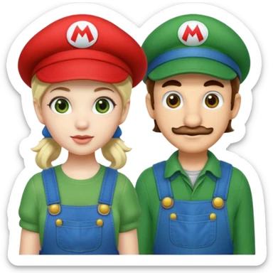 mario and luigi - one is a girl and one is a normal mario bro sticker