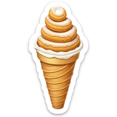 a pile of churros in a paper cone, golden and crispy sticker