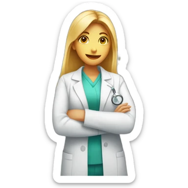 Chica trabajando en una farmacia sticker