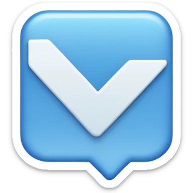 I want to make an verified emoji with an blue square and checkmark in it that is sideways sticker