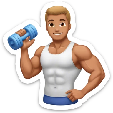 bodybuilder using foam roller sticker