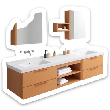 bathroom counter with two rectangular sinks contemporary sticker