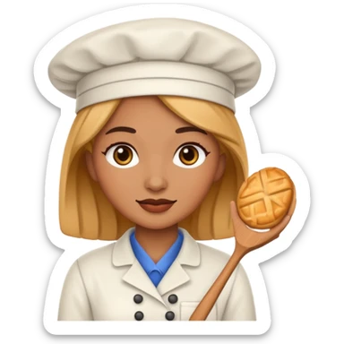 baker woman medium skin tone sticker