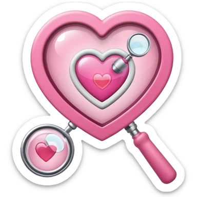 mix light pink dark pink and white girly wifi internet logo with a magnifying glass sticker