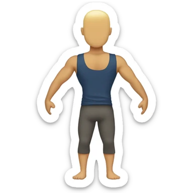 guy doing shoulder press viewed from back. yellow skin tone, no hair sticker