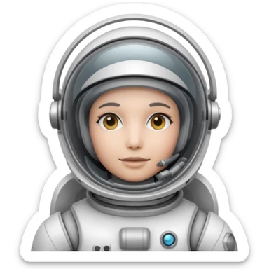 robotic Astronaut in white EVA suit with clear dome helmet sticker