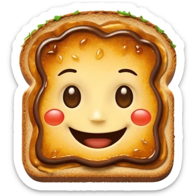 vegemite on toast with a happy face sticker