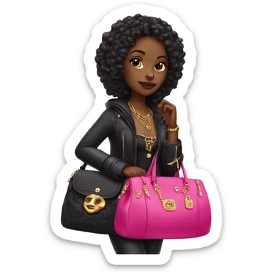 black girl with juicy couture bag sticker