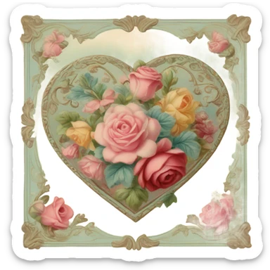 vintage valentine’s day card sticker
