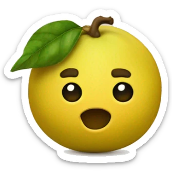 fruit quince with face sticker